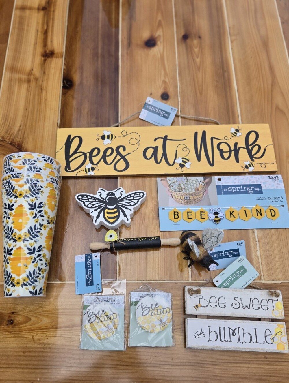 Spring Shop Yellow 'Bees at Work' - Bee-Themed Home Decor